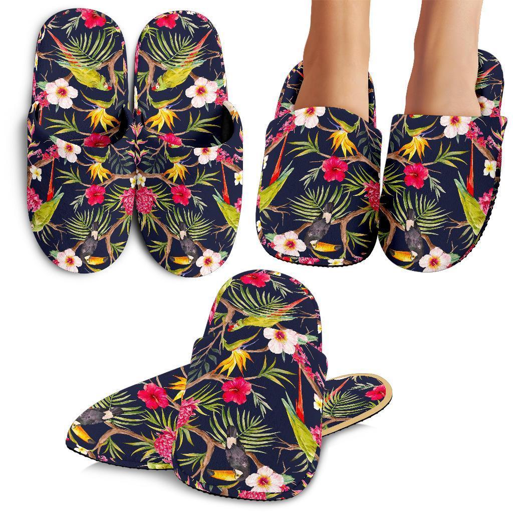 Parrot Toucan Tropical Pattern Print Slippers