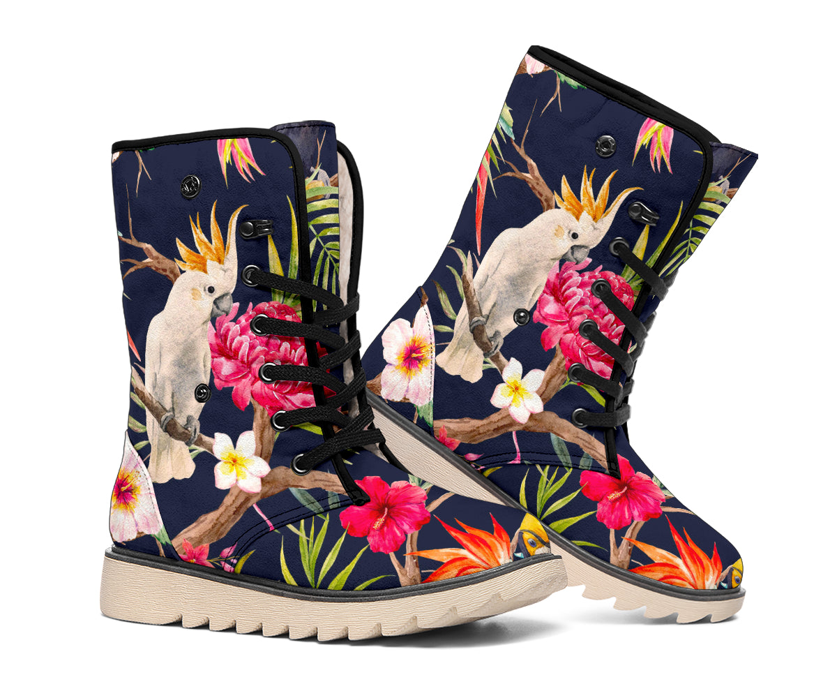 Parrot Toucan Tropical Pattern Print Winter Boots