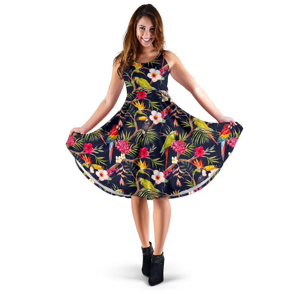 Parrot Toucan Tropical Pattern Print Women's Dress