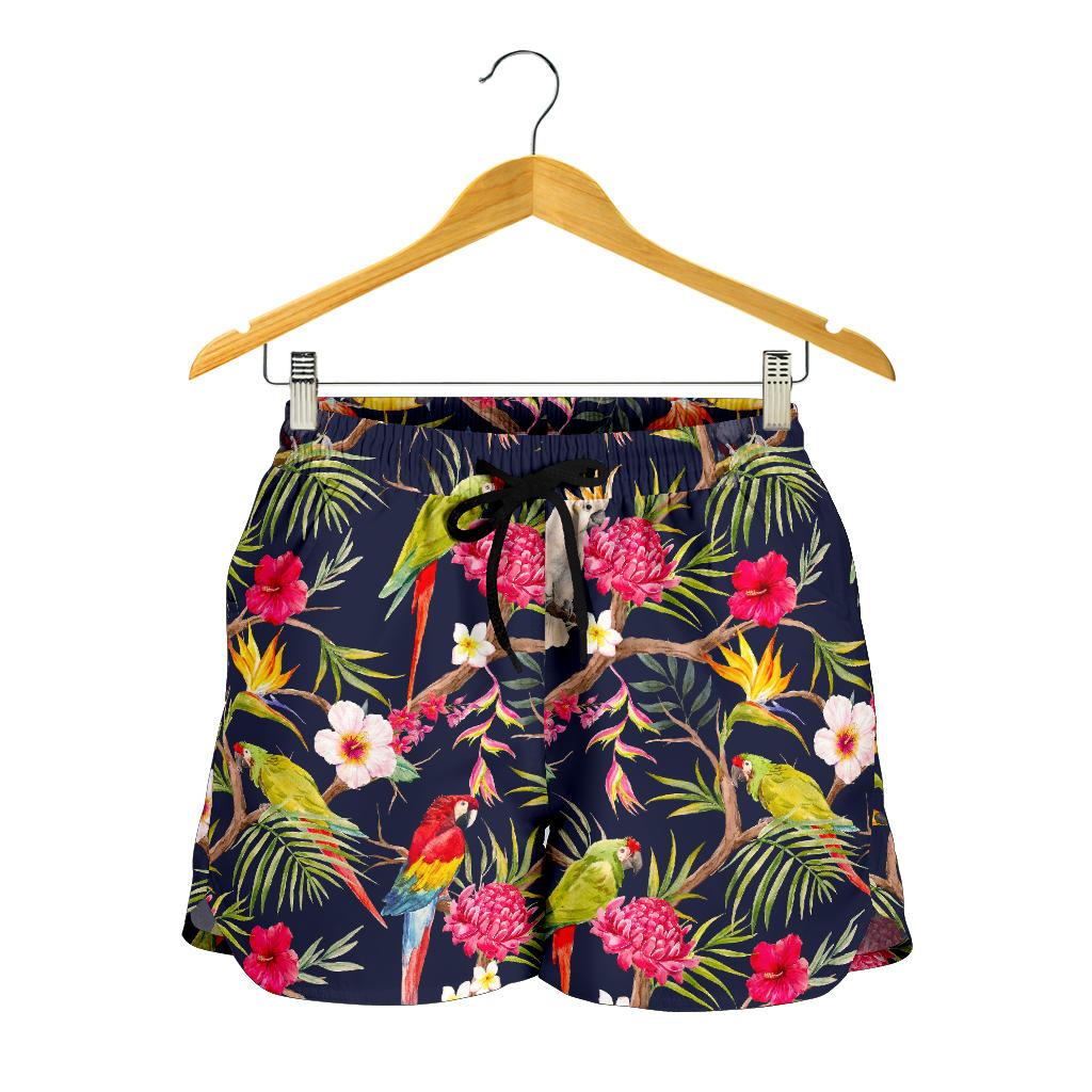 Parrot Toucan Tropical Pattern Print Women's Shorts