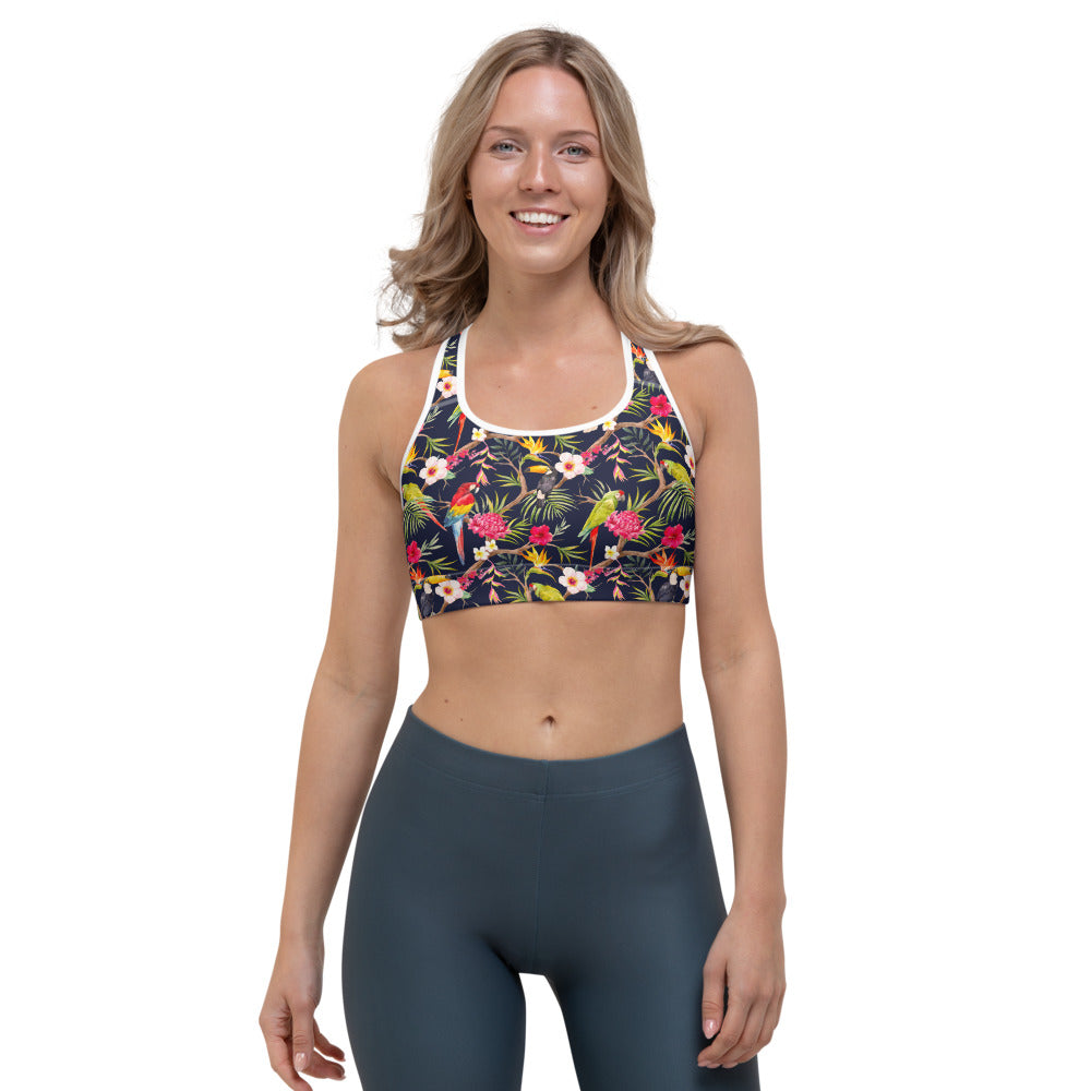 Parrot Toucan Tropical Pattern Print Women's Sports Bra