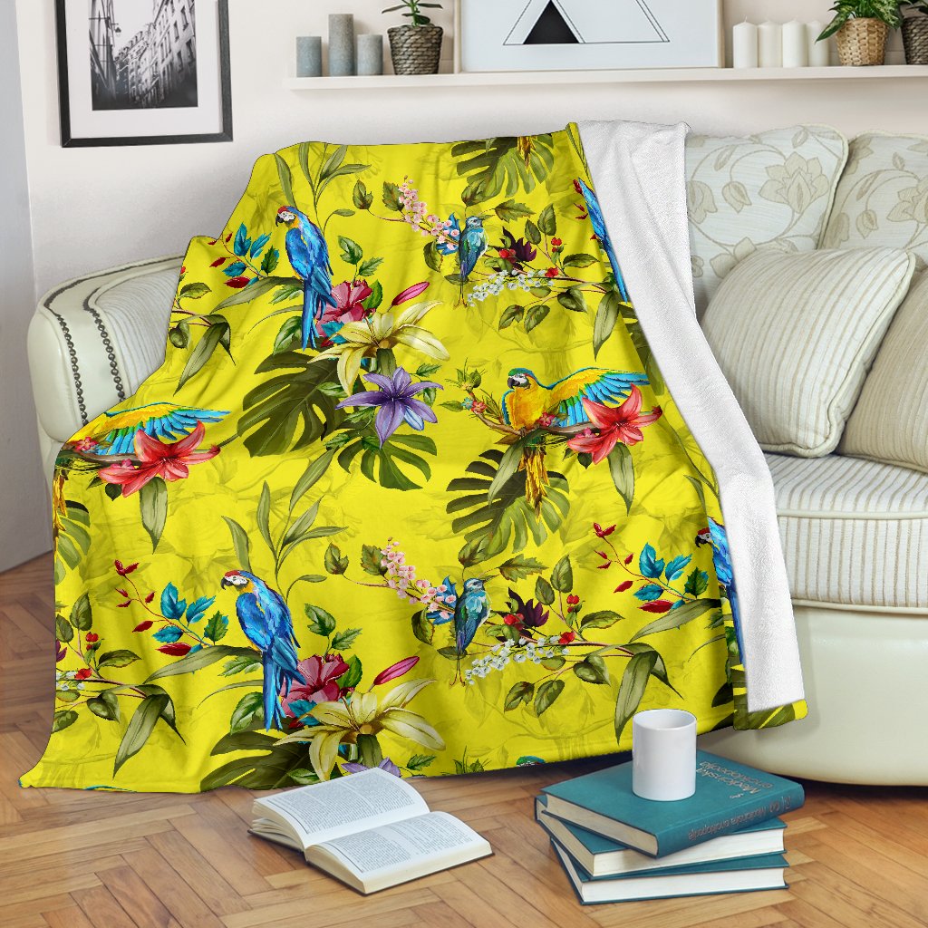 Parrot Tropical Pattern Print Blanket