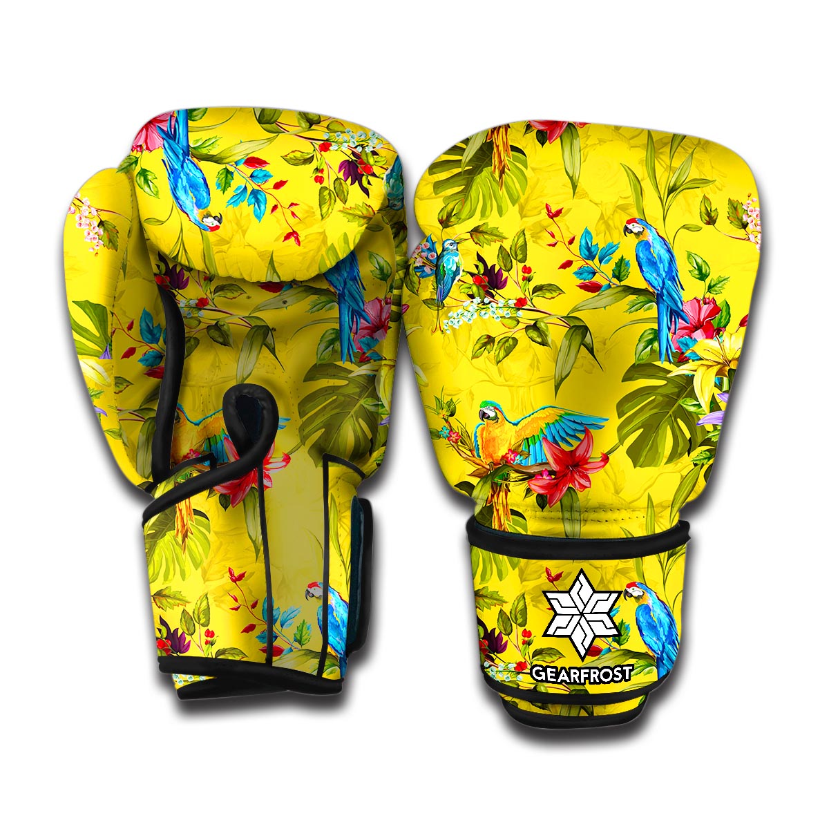 Parrot Tropical Pattern Print Boxing Gloves