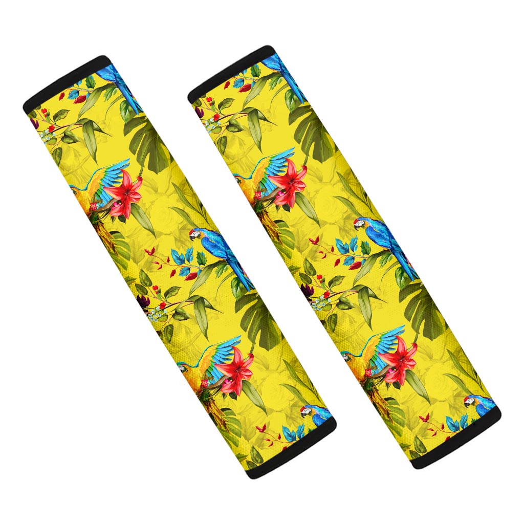 Parrot Tropical Pattern Print Car Seat Belt Covers