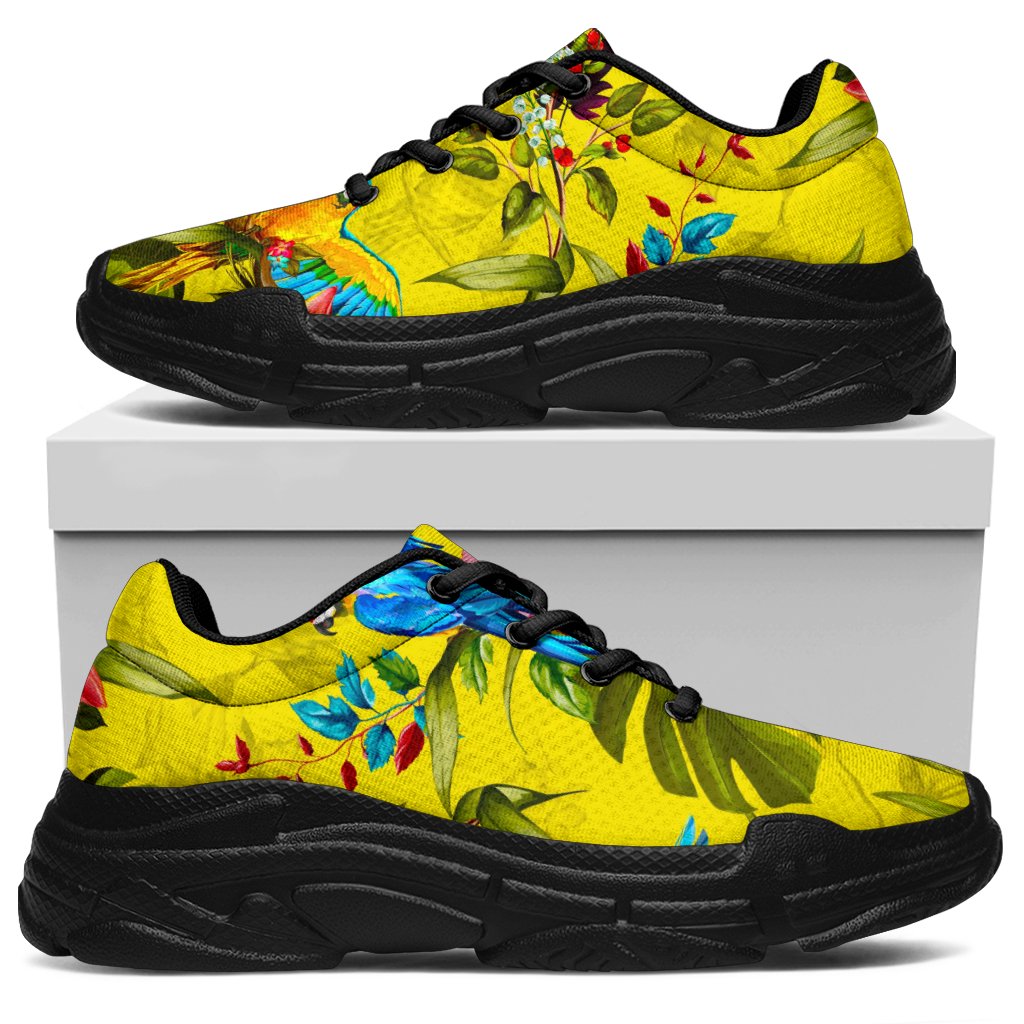 Parrot Tropical Pattern Print Chunky Sneakers