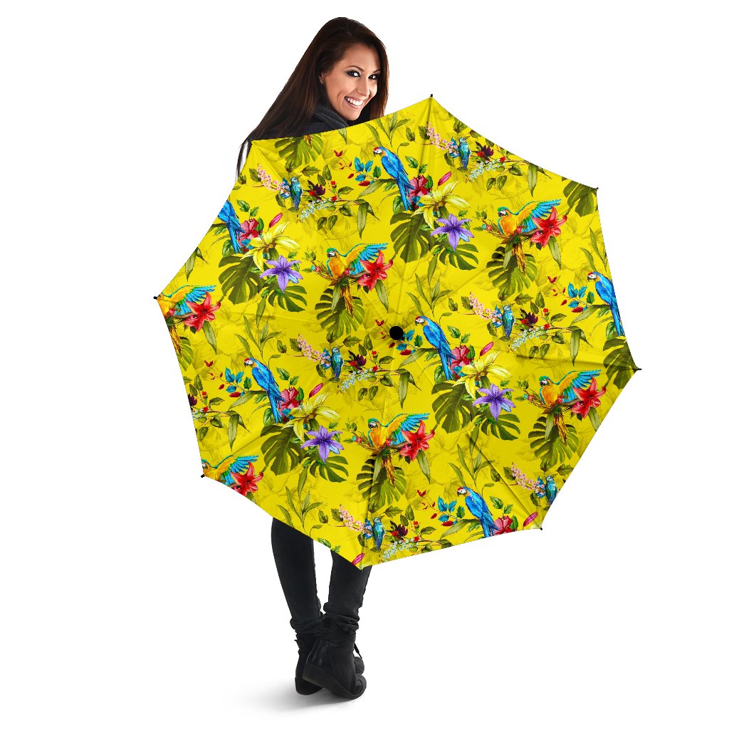 Parrot Tropical Pattern Print Foldable Umbrella