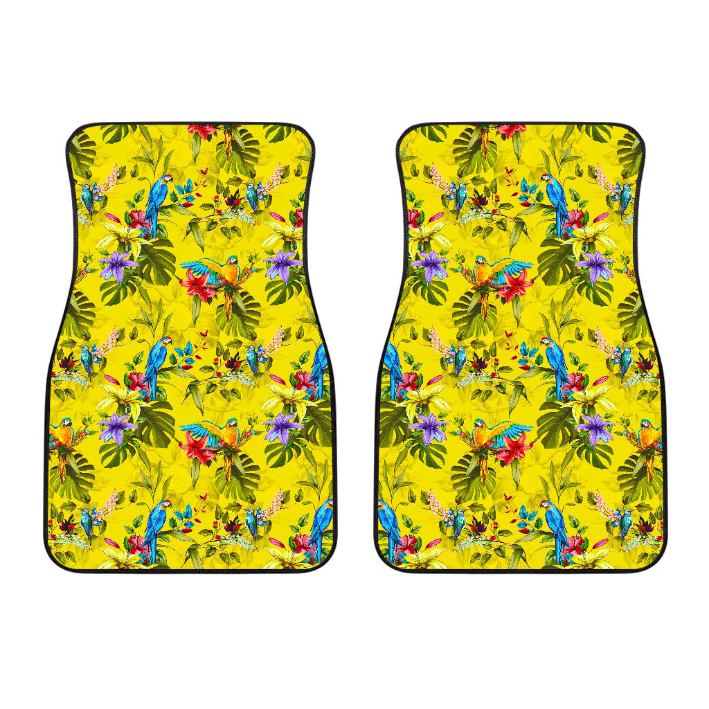 Parrot Tropical Pattern Print Front Car Floor Mats