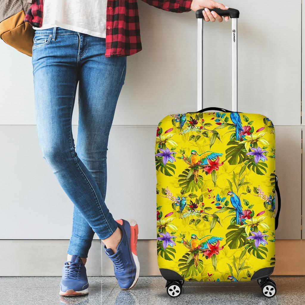 Parrot Tropical Pattern Print Luggage Cover