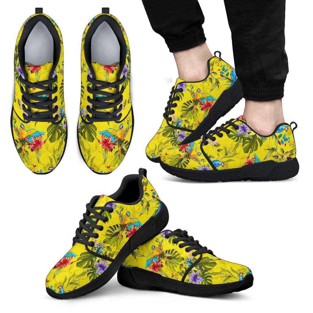 Parrot Tropical Pattern Print Men's Athletic Shoes