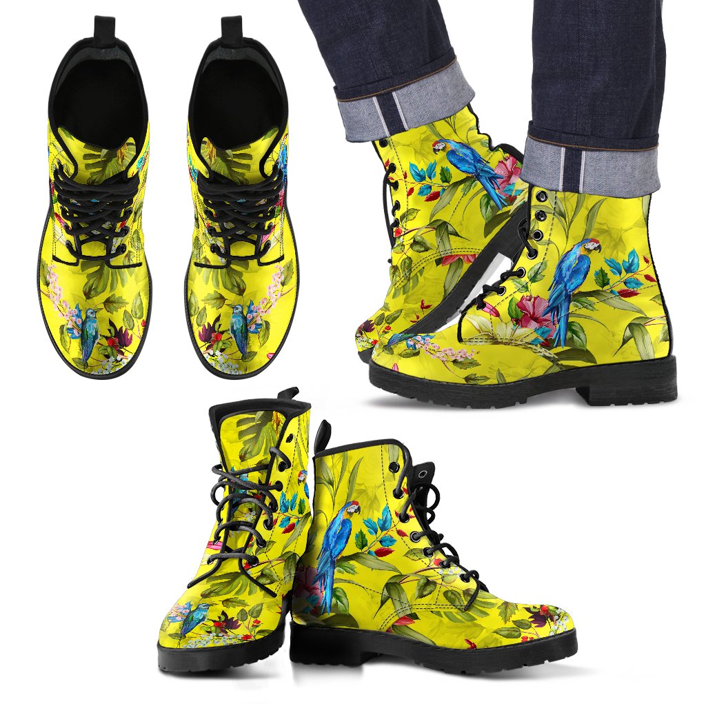 Parrot Tropical Pattern Print Men's Boots