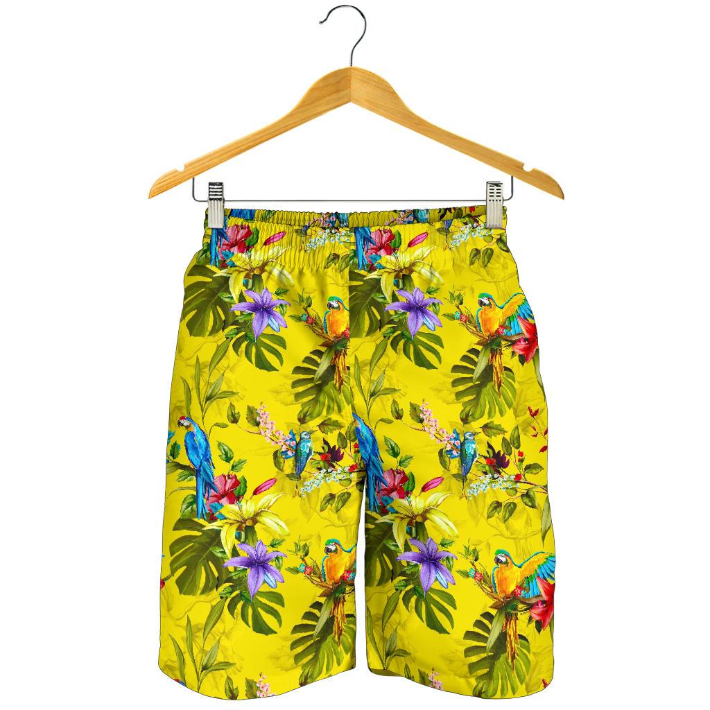 Parrot Tropical Pattern Print Men's Shorts