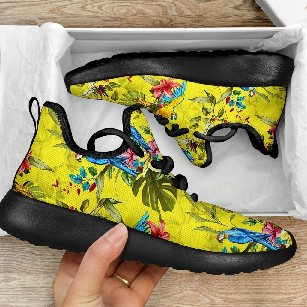 Parrot Tropical Pattern Print Mesh Knit Shoes