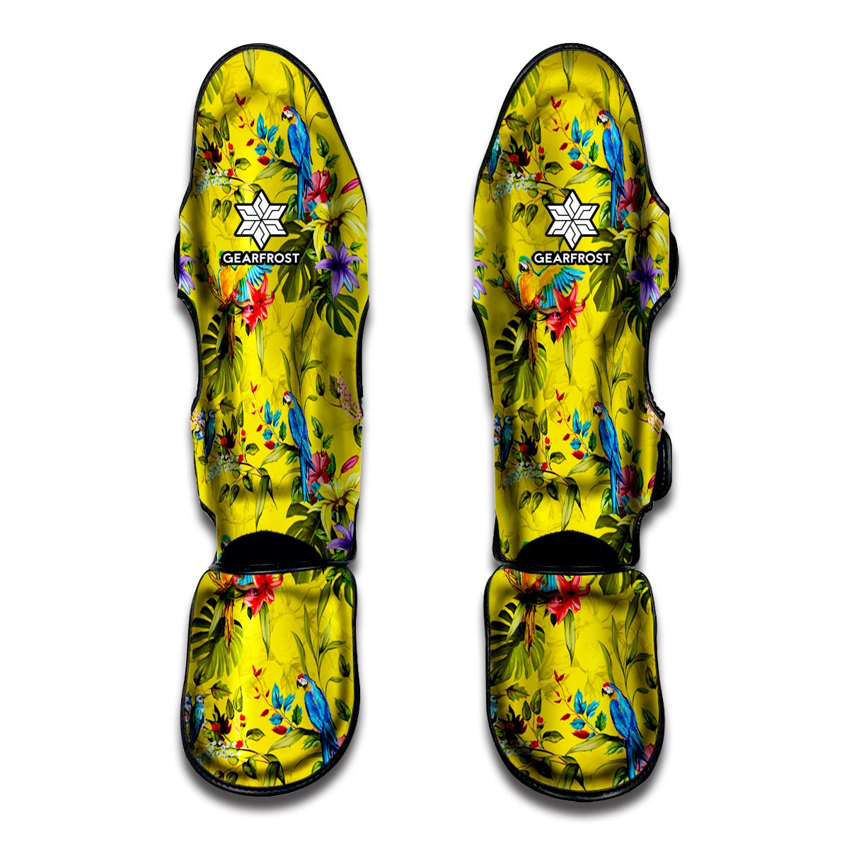 Parrot Tropical Pattern Print Muay Thai Shin Guards