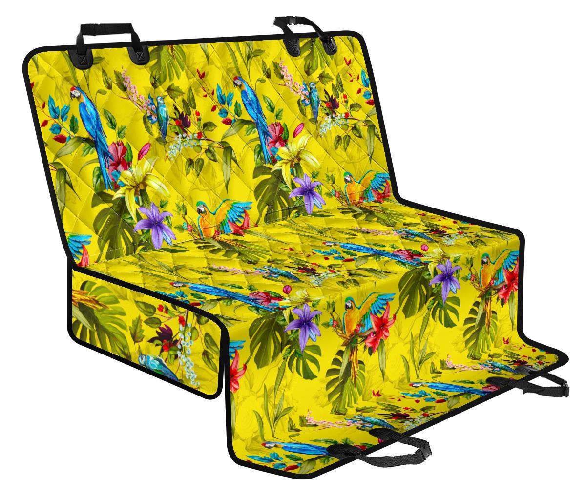 Parrot Tropical Pattern Print Pet Car Back Seat Cover