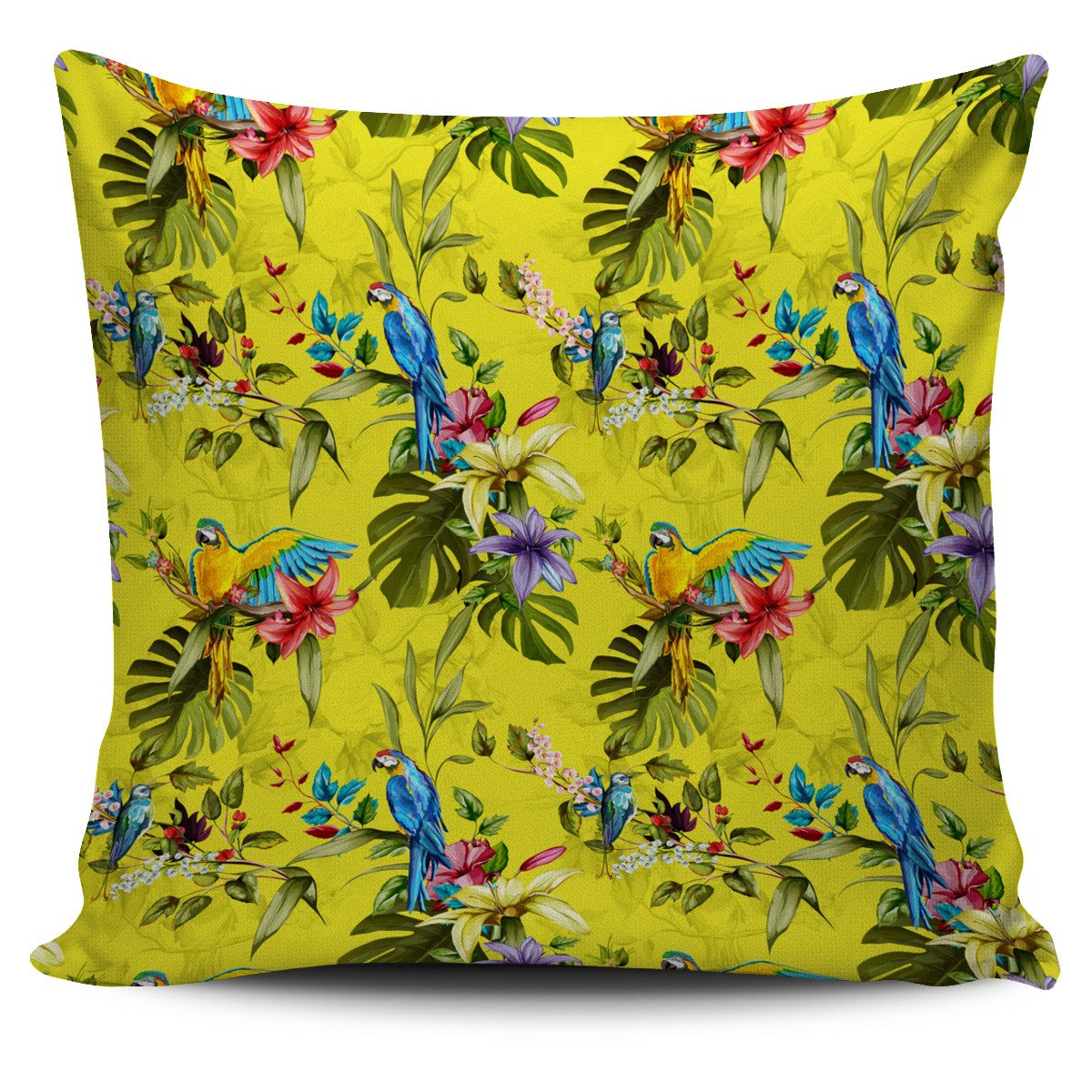 Parrot Tropical Pattern Print Pillow Cover