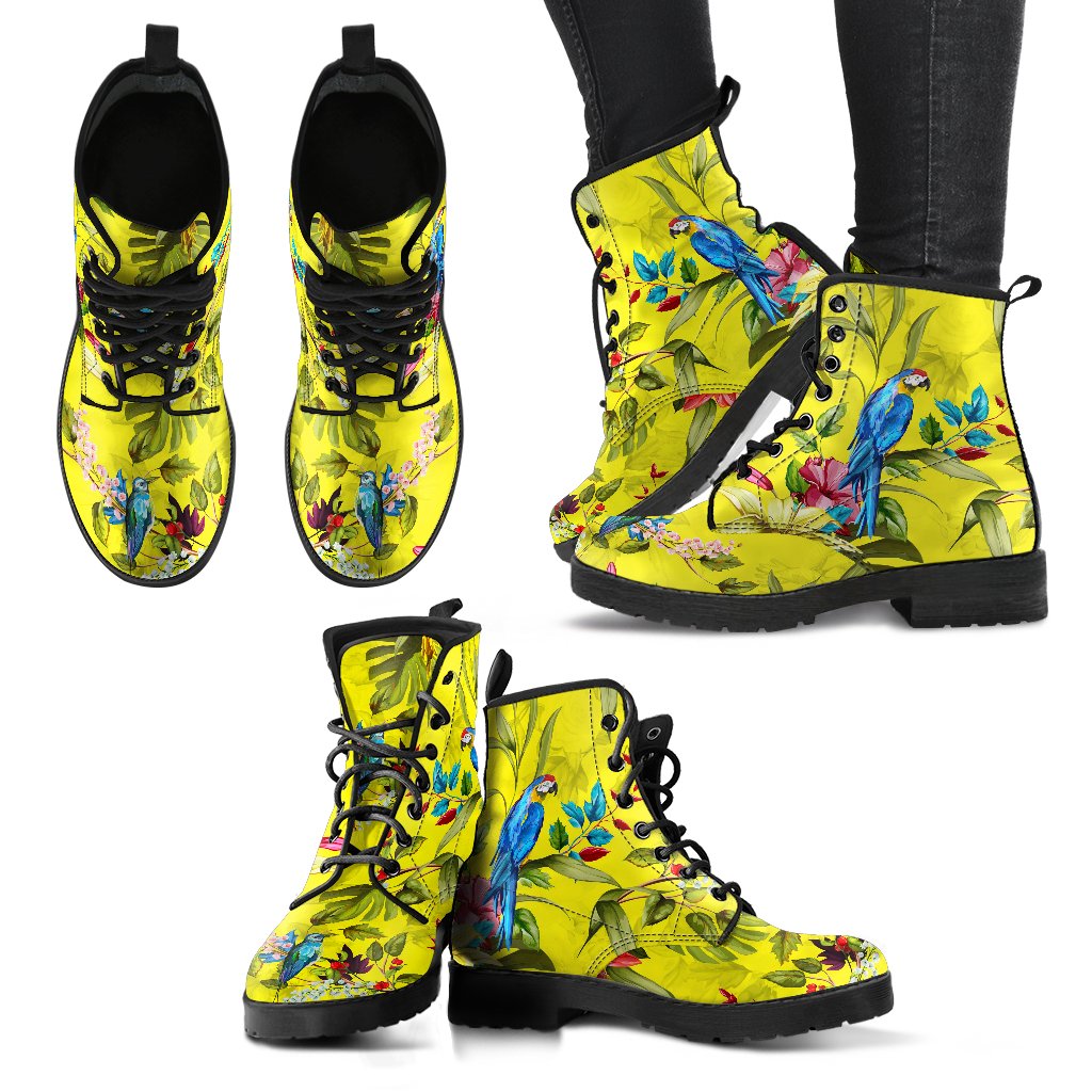 Parrot Tropical Pattern Print Women's Boots