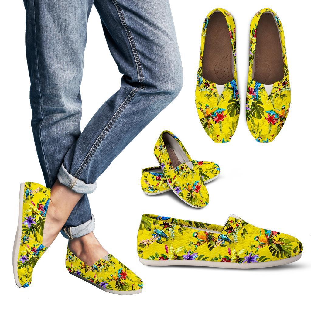 Parrot Tropical Pattern Print Women's Casual Canvas Shoes