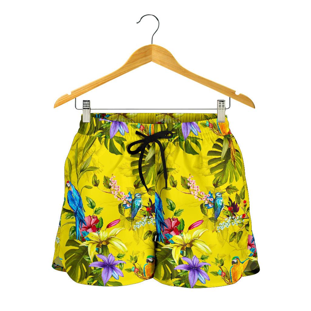 Parrot Tropical Pattern Print Women's Shorts