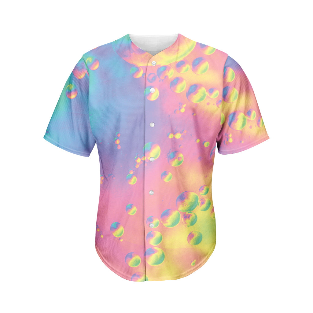 Pastel Acid Melt Print Men's Baseball Jersey