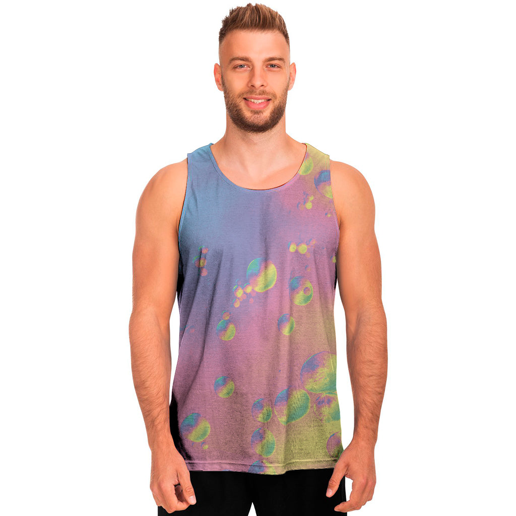 Pastel Acid Melt Print Men's Tank Top