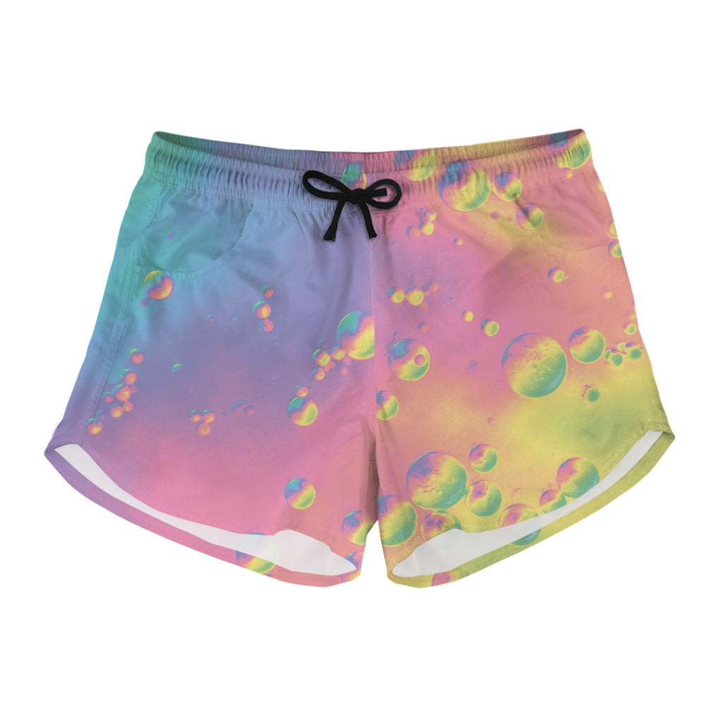 Pastel Acid Melt Print Women's Shorts