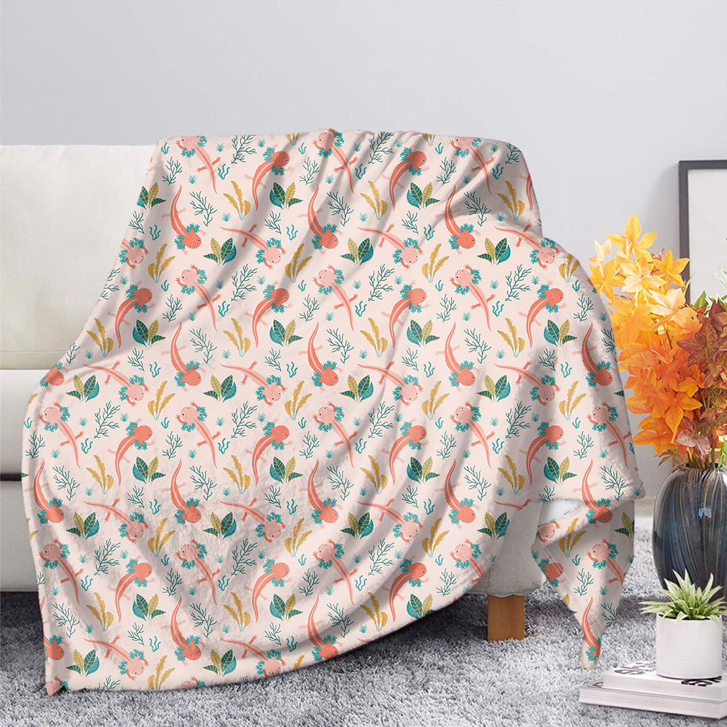 Pastel Axolotl Pattern Print Blanket