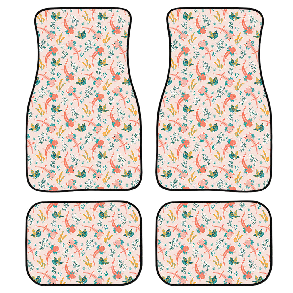 Pastel Axolotl Pattern Print Front and Back Car Floor Mats