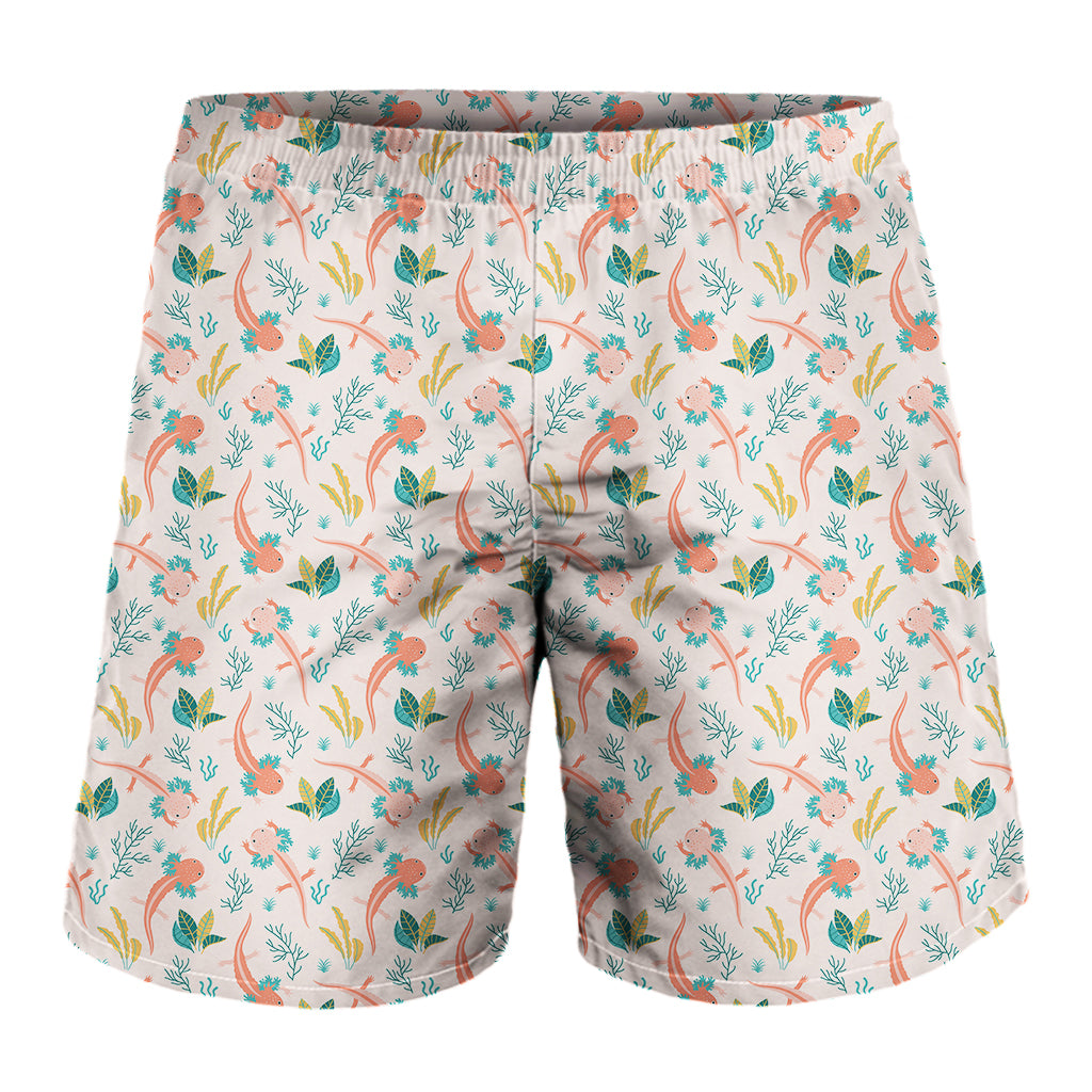 Pastel Axolotl Pattern Print Men's Shorts