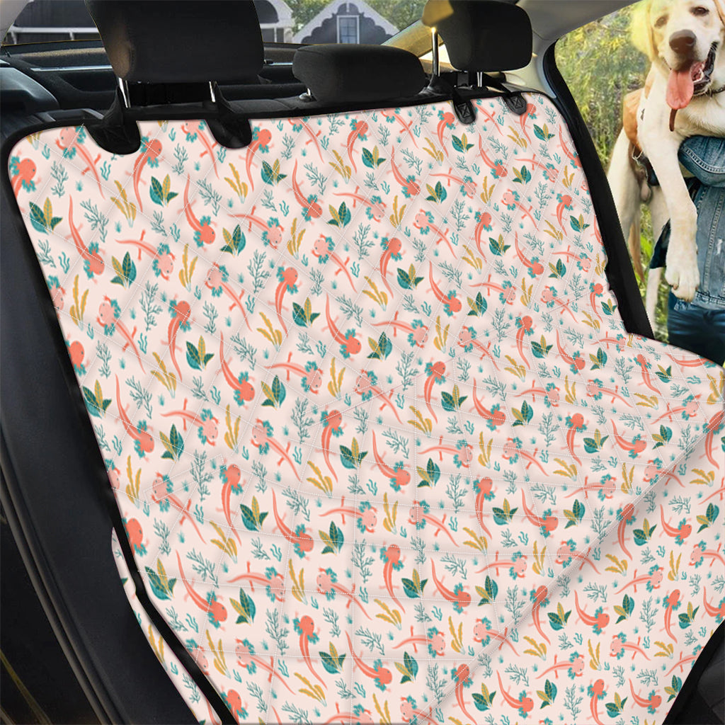 Pastel Axolotl Pattern Print Pet Car Back Seat Cover