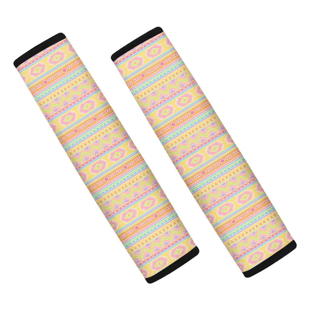 Pastel Aztec Tribal Pattern Print Car Seat Belt Covers