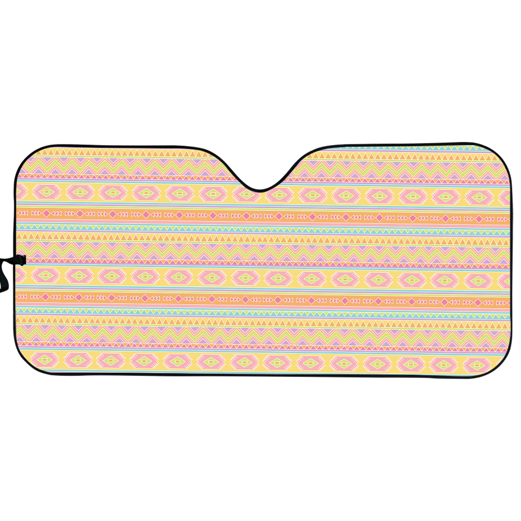 Pastel Aztec Tribal Pattern Print Car Sun Shade