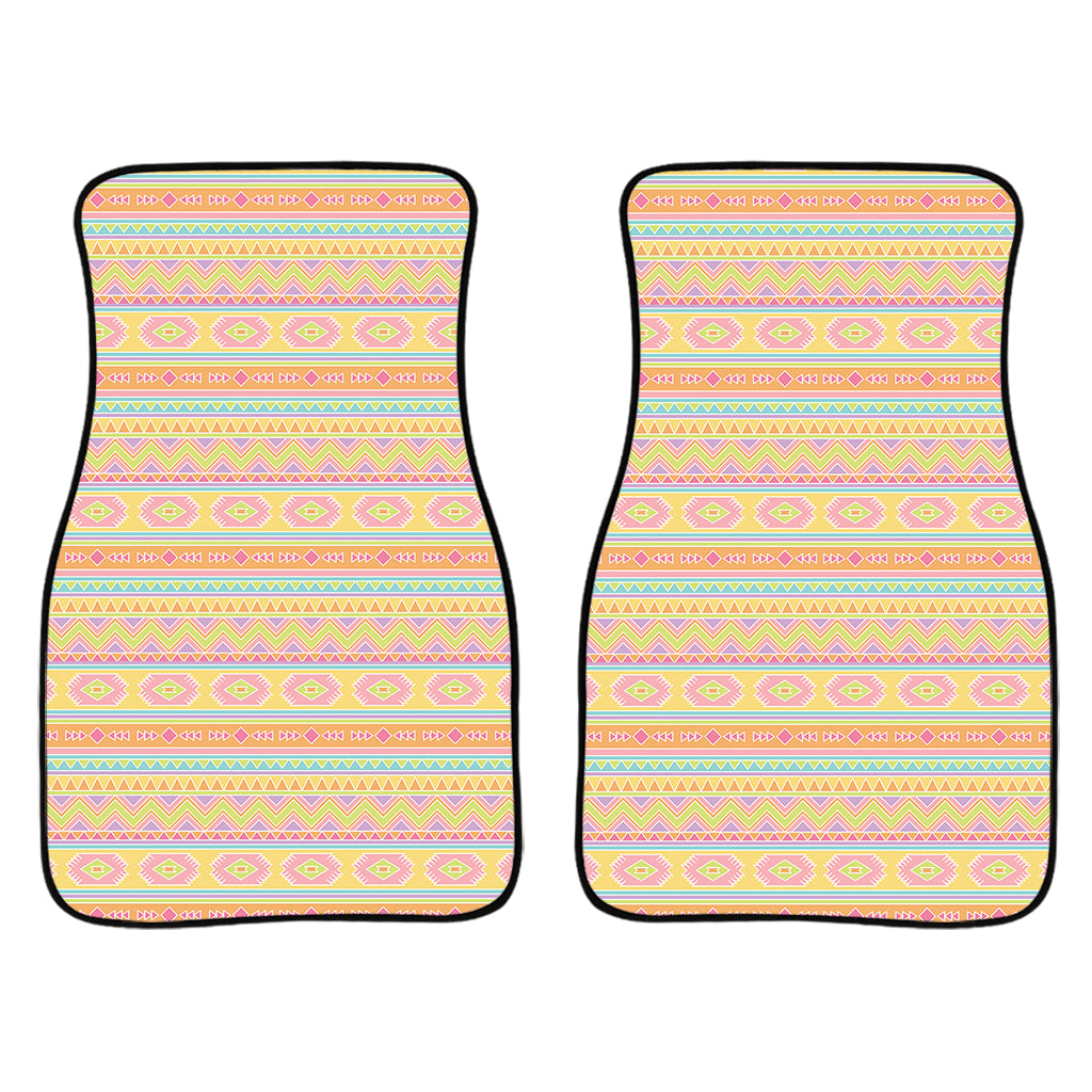 Pastel Aztec Tribal Pattern Print Front Car Floor Mats