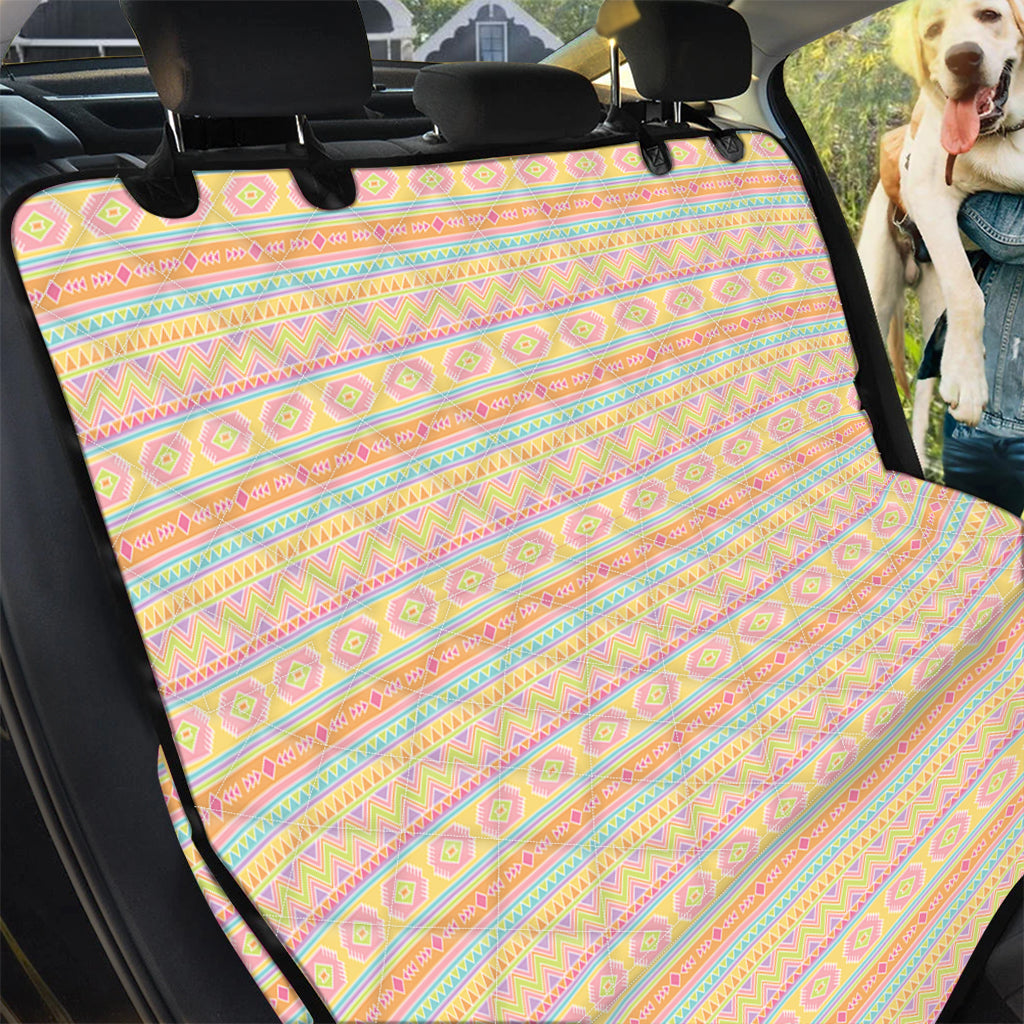 Pastel Aztec Tribal Pattern Print Pet Car Back Seat Cover