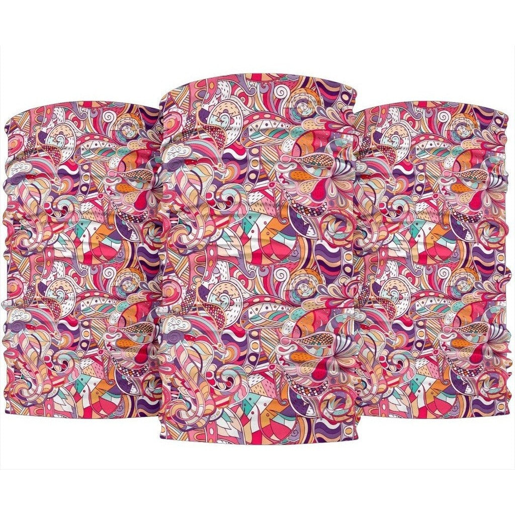 Pastel Bohemian Floral Pattern Print 3-Pack Bandanas