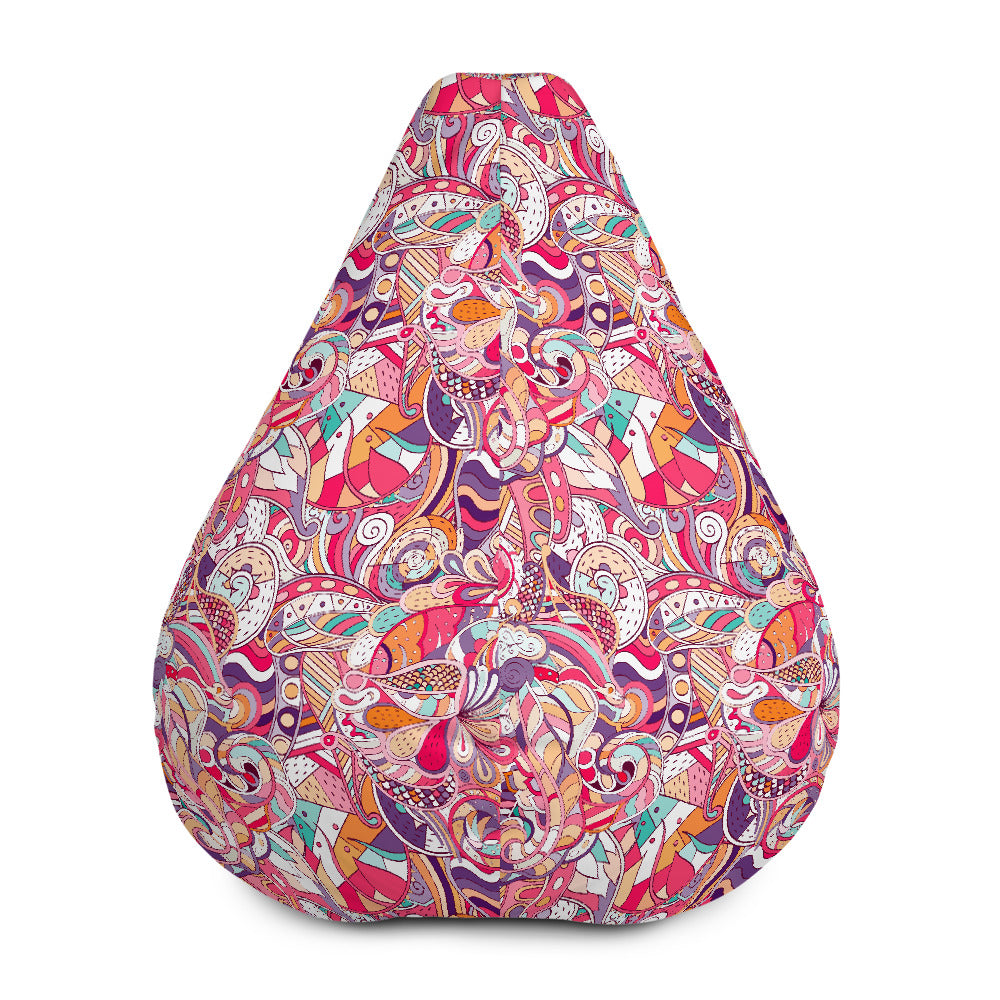 Pastel Bohemian Floral Pattern Print Bean Bag Cover