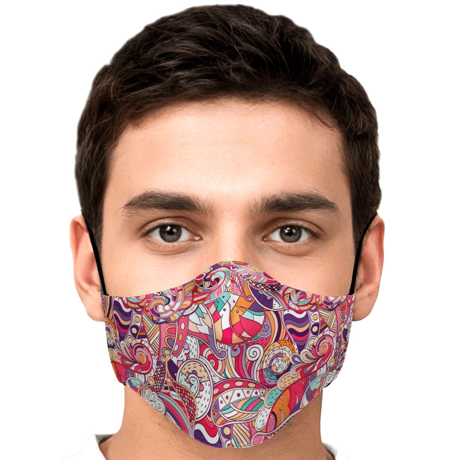 Pastel Bohemian Floral Pattern Print Face Mask