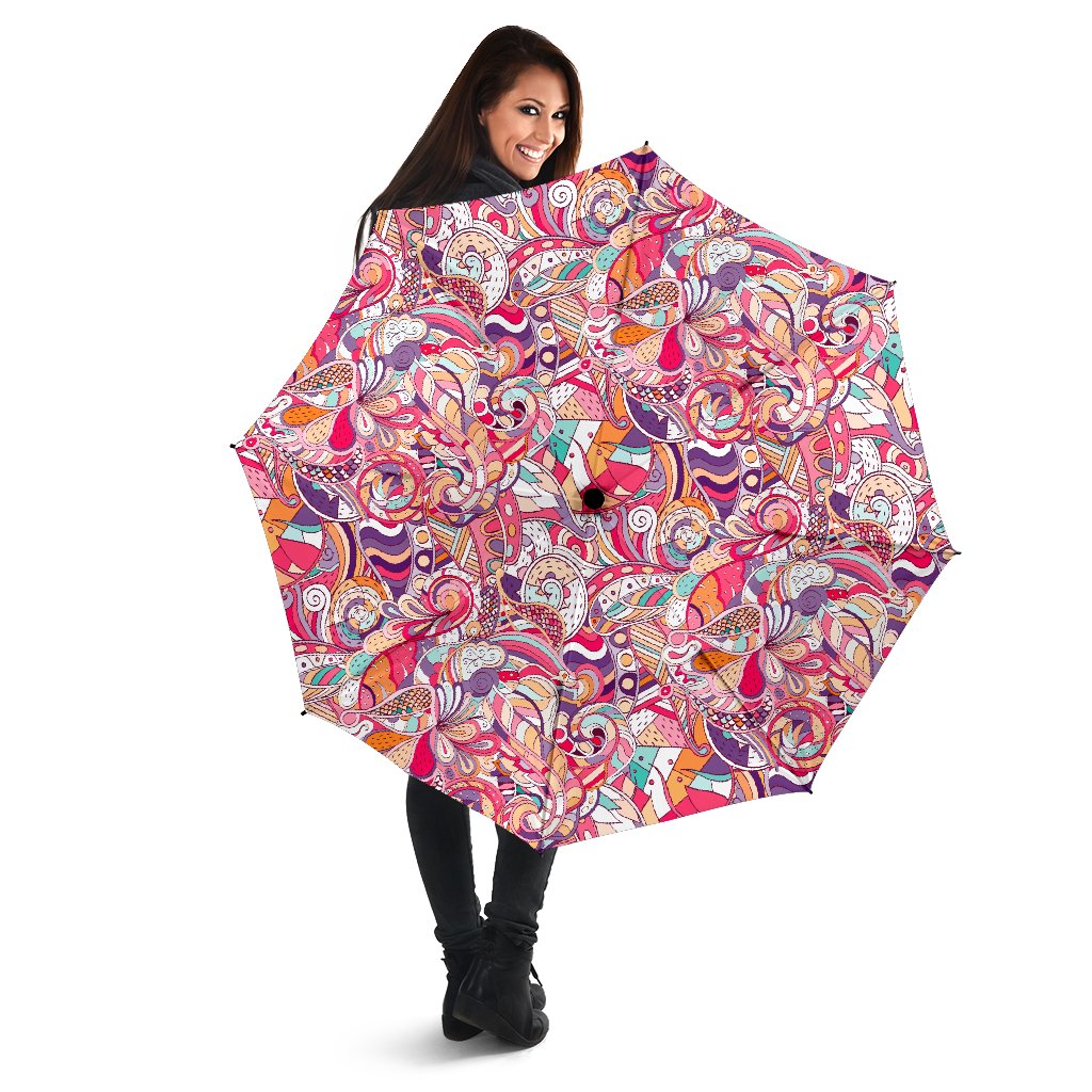 Pastel Bohemian Floral Pattern Print Foldable Umbrella