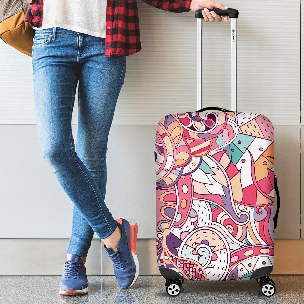 Pastel Bohemian Floral Pattern Print Luggage Cover