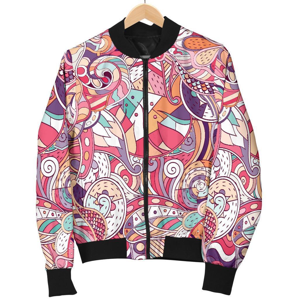 Pastel Bohemian Floral Pattern Print Men's Bomber Jacket