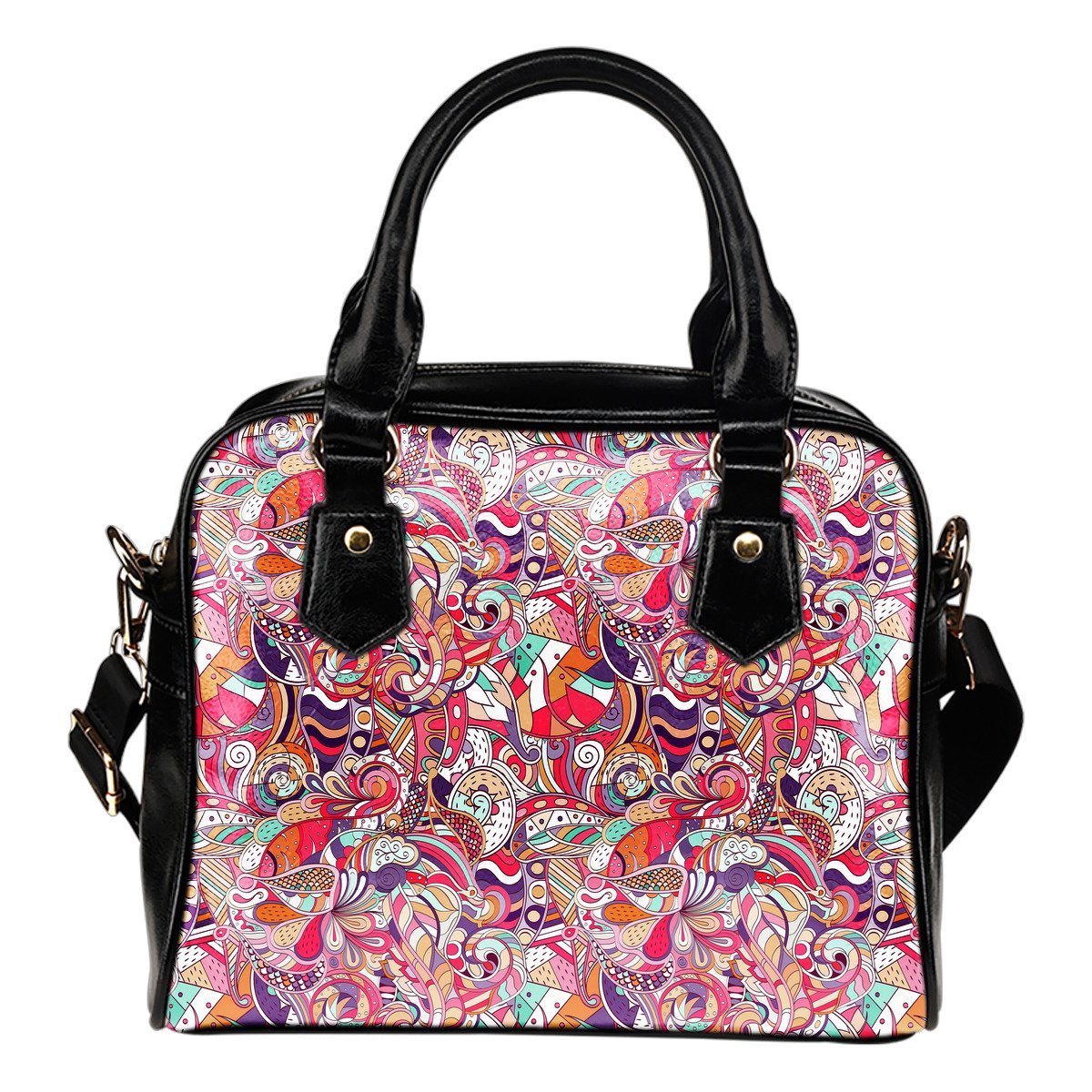 Pastel Bohemian Floral Pattern Print Shoulder Handbag