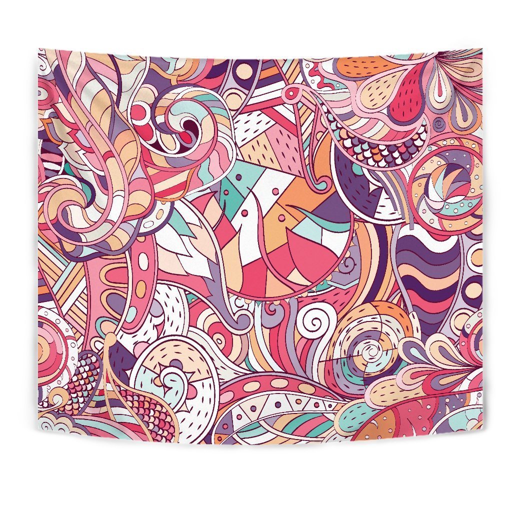 Pastel Bohemian Floral Pattern Print Wall Tapestry