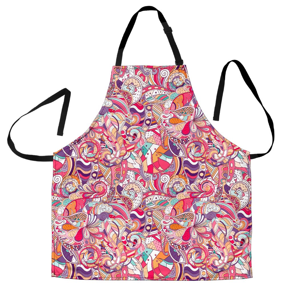 Pastel Bohemian Floral Pattern Print Women's Apron