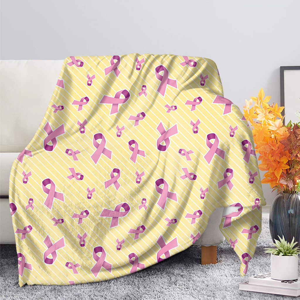 Pastel Breast Cancer Awareness Print Blanket