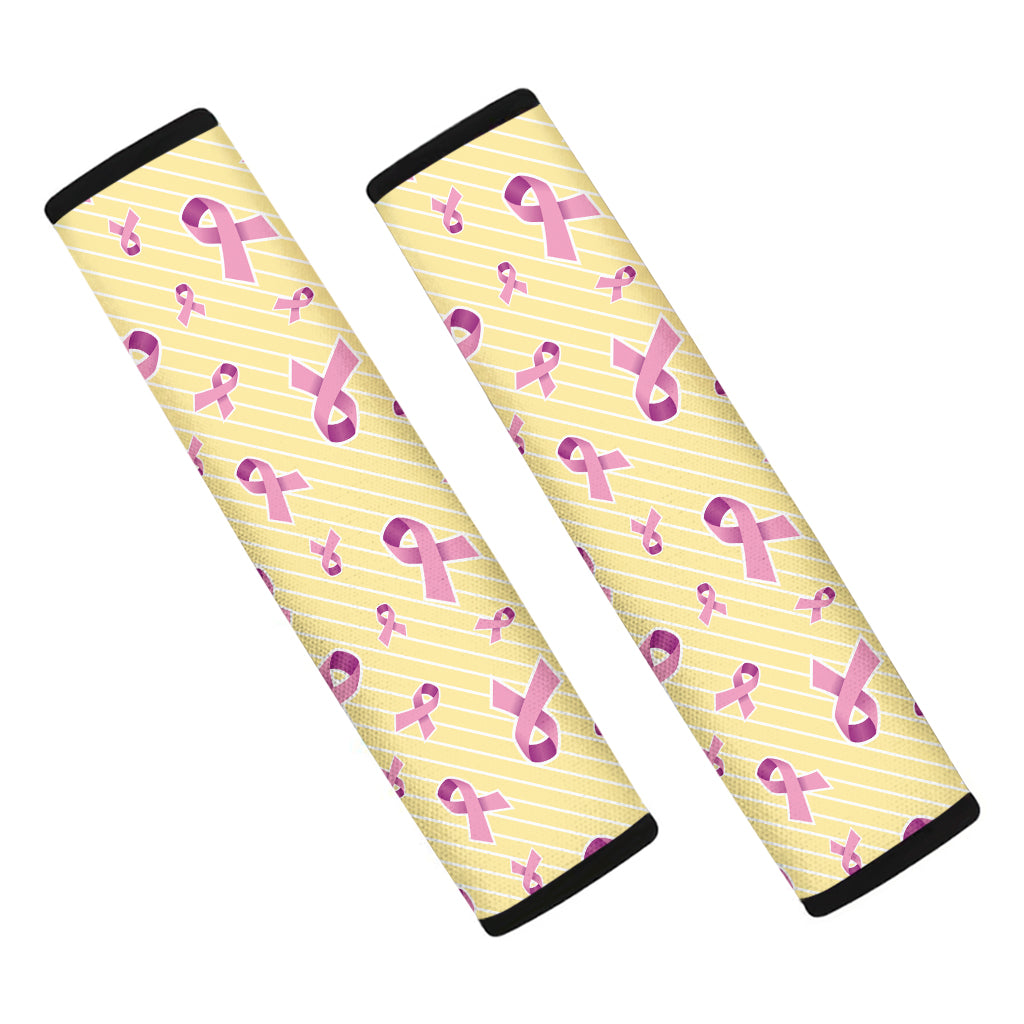 Pastel Breast Cancer Awareness Print Car Seat Belt Covers