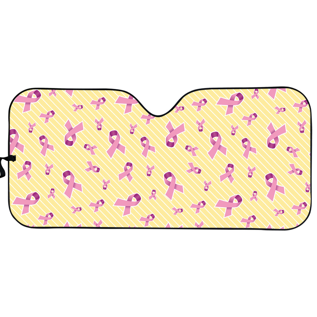 Pastel Breast Cancer Awareness Print Car Sun Shade