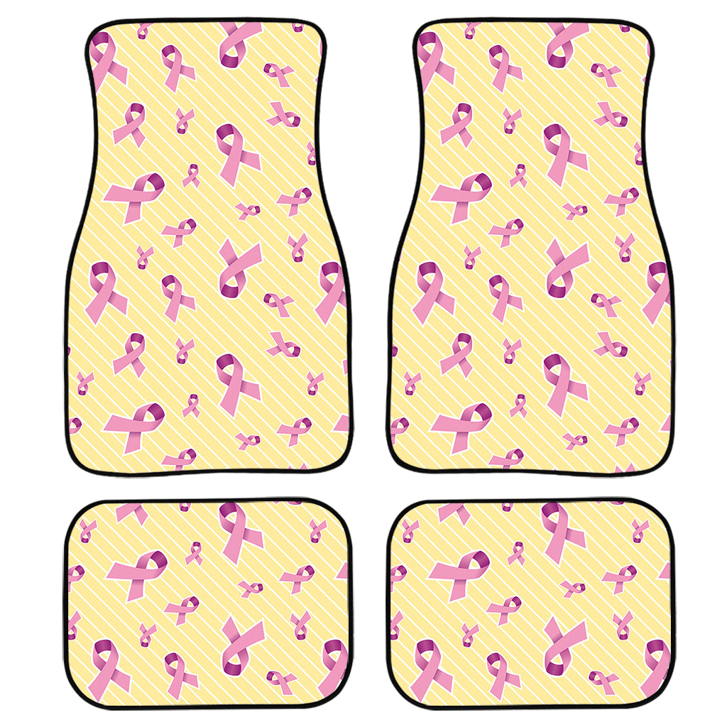 Pastel Breast Cancer Awareness Print Front and Back Car Floor Mats