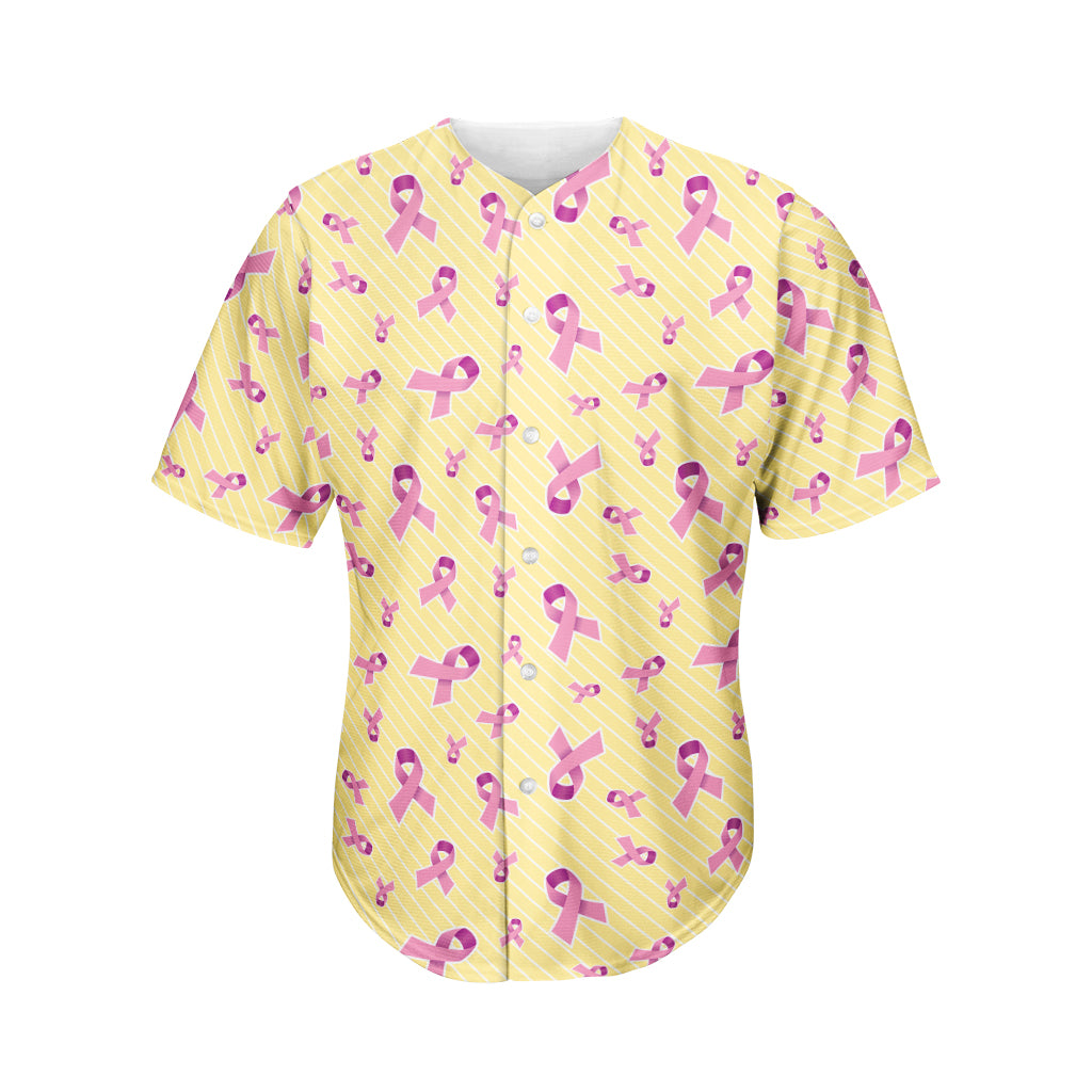 Pastel Breast Cancer Awareness Print Men's Baseball Jersey