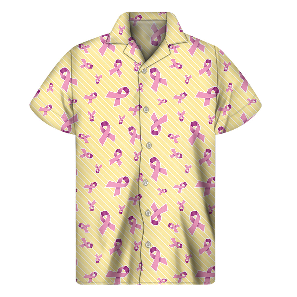 Pastel Breast Cancer Awareness Print Men's Short Sleeve Shirt