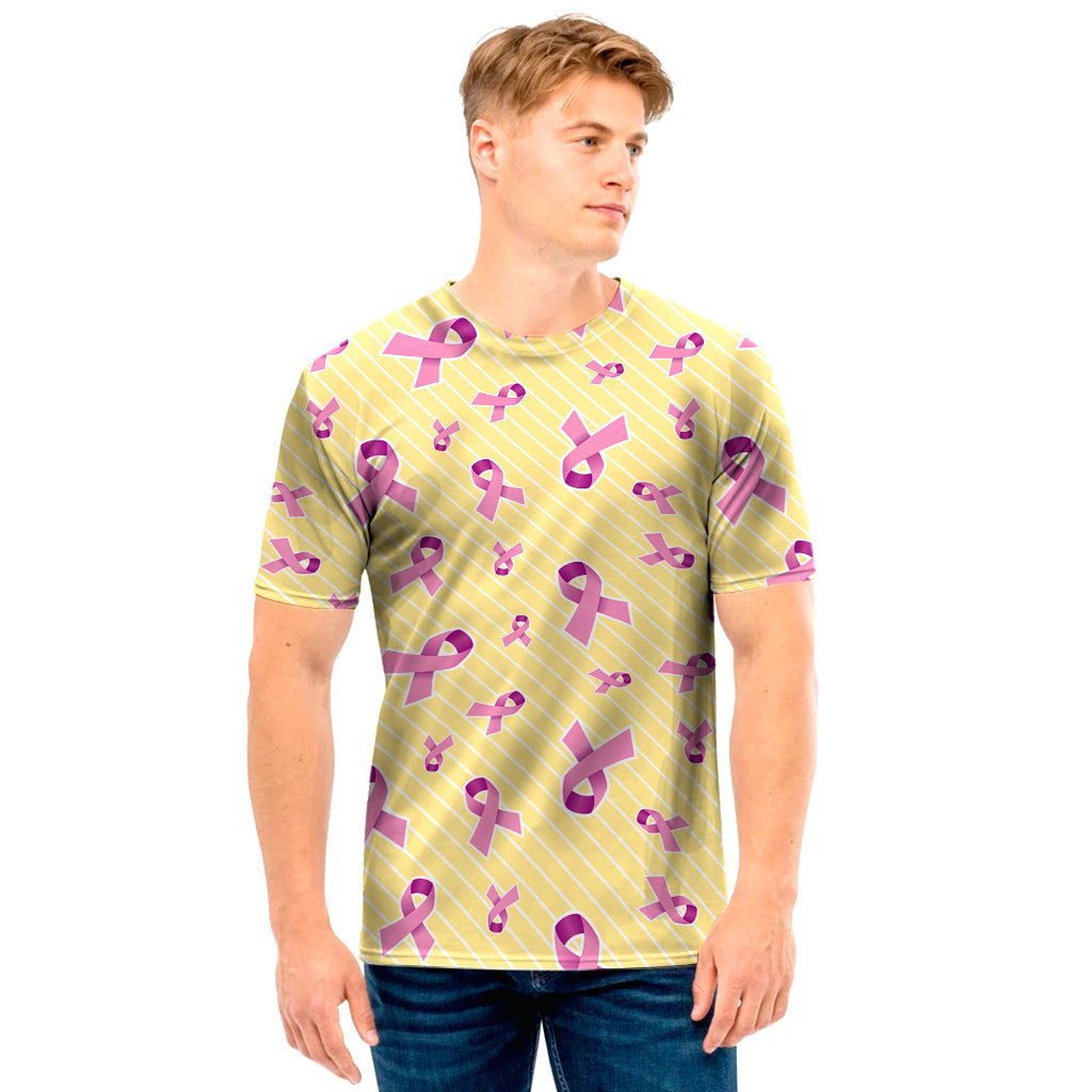 Pastel Breast Cancer Awareness Print Men's T-Shirt