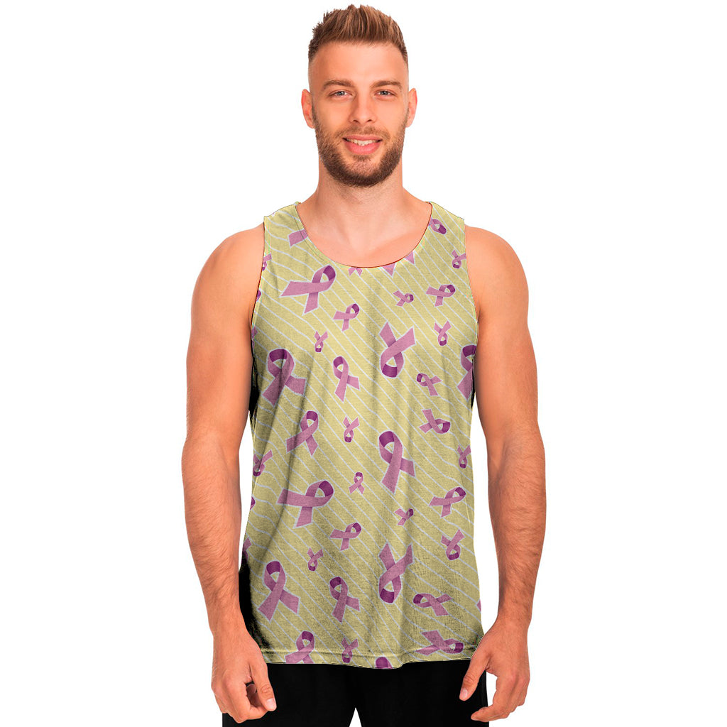 Pastel Breast Cancer Awareness Print Men's Tank Top